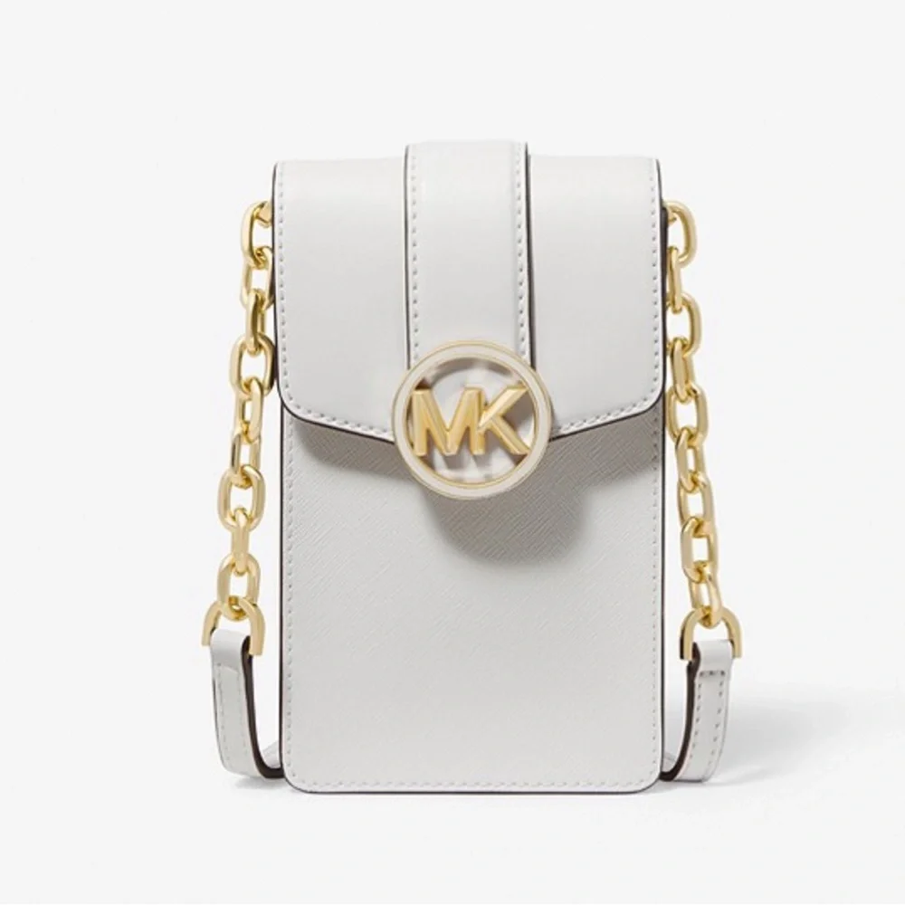 MICHAEL KORS CARMEN SMALL FAUX LEATHER PHONE CROSSBODY BAG - Picture 4 of 16